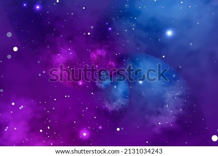 Deep outer space background with stars and nebula in blue and purple
