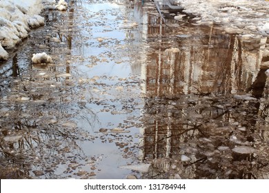 Deep Puddle Lumps Snow Melts On Stock Photo 131784944 Shutterstock Deep Puddle Lumps Snow Melts On Stock Photo 131784944 Shutterstock