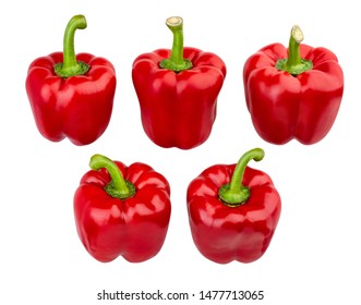 deep red bell pepper path isolated on white