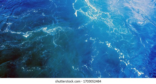 Deep Sea Or Ocean Surface During Storm Top View Natural Background