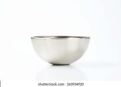 Deep Silver Bowl On White Background