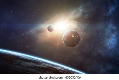 Deep space beauty, planets, stars and galaxies in endless universe. Elements of this image furnished by NASA
