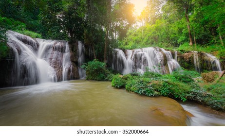 Deep waterfall in the forest