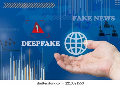 Deepfake Internet Technology Concept. Network WEB Interface