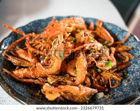 deepfried brook shrimp in plate