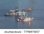 Deepwater Horizon well site, Louisiana (aerial)