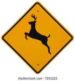 Deer Crossing Road Sign