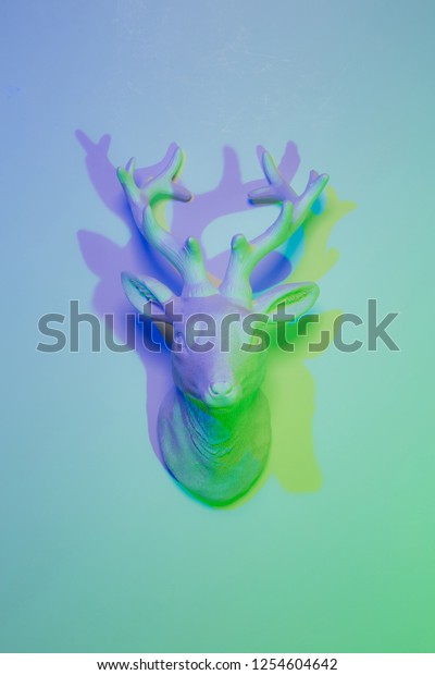 Deer Head Antlers Interior Wall Decoration Stock Photo Edit Now
