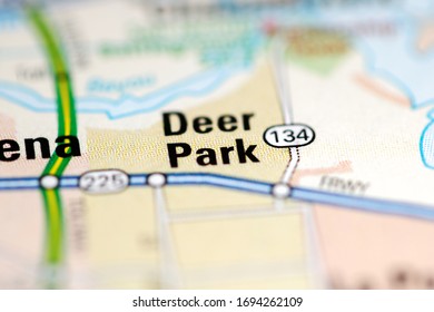 Deer Park On A Geographical Map Of USA