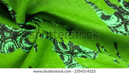 Deer silhouette print green cotton fabric, Modern decor, Textile art, Design, Modern futuristic painting. Texture, background, pattern