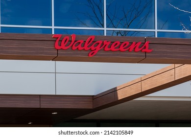 Deerfield, Illinois, USA - March 27, 2022: Walgreens sign at their  headquarters in Deerfield, Illinois, USA. Walgreens Walgreen is an American company that operates a pharmacy store chain. 