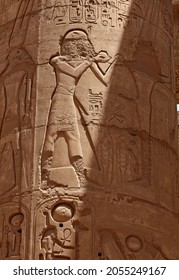 Defaced carving of a Pharaoh, Karnak Temple Egypt
