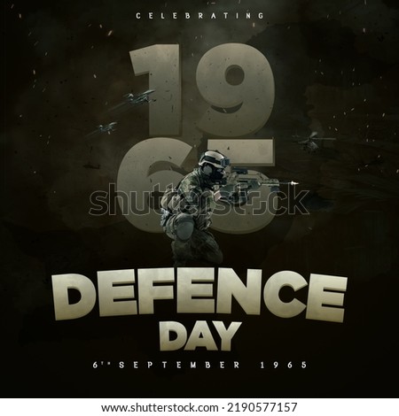 Defence Day poster on a grungy and blurred background. 6 September 1965