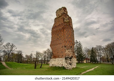 Defensive gothic castle ruins in Rytwiany.