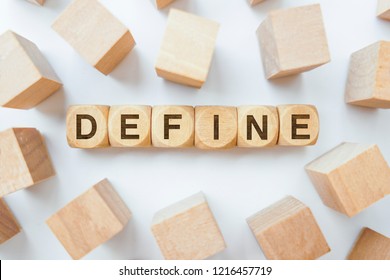 Define Word On Wooden Cubes