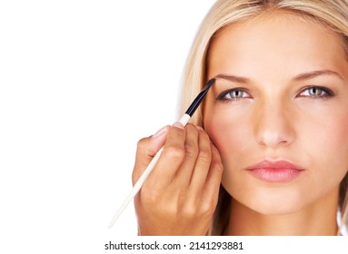 Defined Brows Create A Perfect Frame. Cropped View Of A Young Woman Having Brow Color Added To Her Eyebrows.