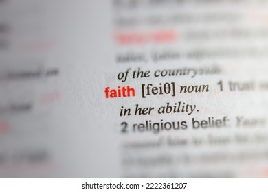 Definition Of Faith On Dictionary Page.