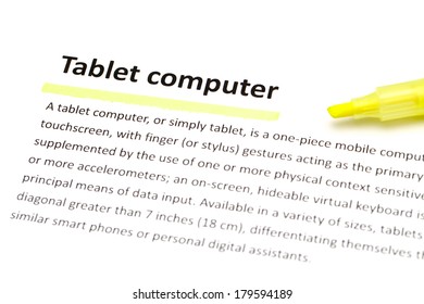 Definition of tablet computer