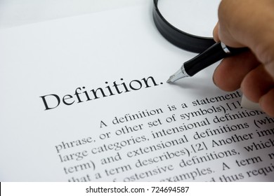 definition text focus word on white background
