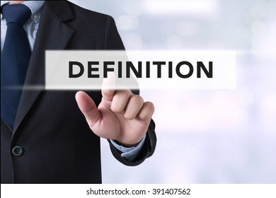 DEFINITION word, business concept, on virtual screen.on blurred city background, - Shutterstock ID 391407562