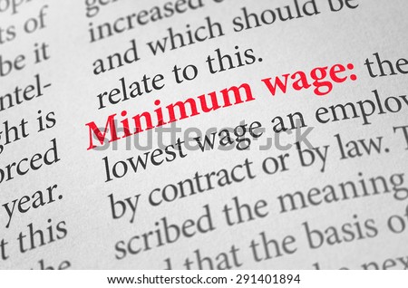 Definition of the word Minimum wage in a dictionary