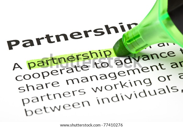 definition-word-partnership-highlighted-green-felt-stock-photo-edit