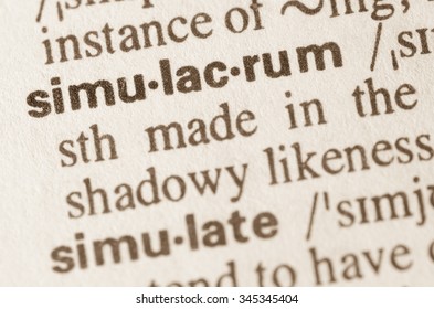Definition of word simulacrum in dictionary - Shutterstock ID 345345404