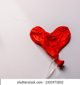 Deflated Heart Balloon, Broken Heart With  Soul