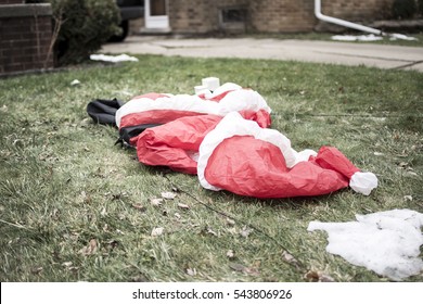 Deflated Inflatable Santa Claus - Creepy Christmas 