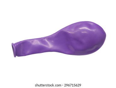 Deflated Rubber Balloon Isolated On White Background