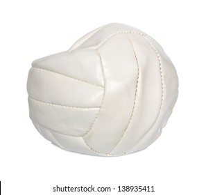 Deflated Volleyball Ball Isolated On White Background.