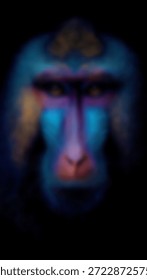 Defocus Abstract Background of Monkey Animal with Soft Blur Bokeh Texture for Tropical Wildlife Concept