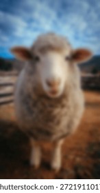 Defocus Abstract Background of Sheep with Soft Blur Bokeh Texture for Farm and Livestock Concepts