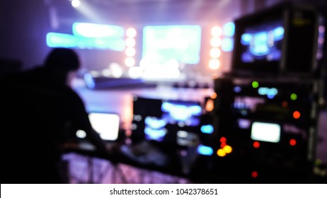 defocus light control backstage setup production live streaming show entertainment bokeh