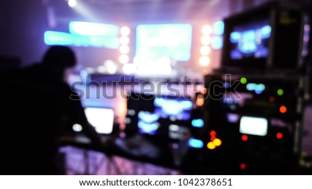 defocus light control backstage setup production live streaming show entertainment bokeh