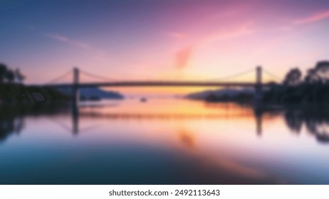 defocus sunset bridge abstract background