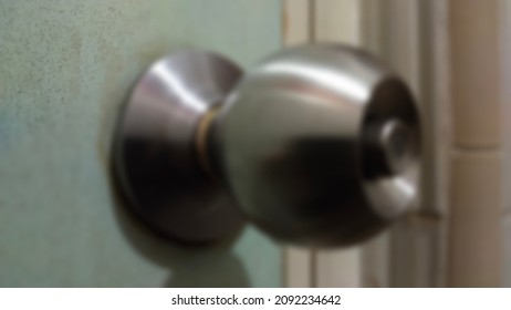 Defocused Abstract Background Of Bathroom Door Handle