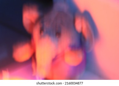 Defocused Abstract Background Of Elephant Doll. Copy Space For Quotes On Life, Hobbies, Collectibles And Animal Mascots.