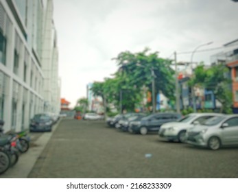 defocused abstract background of the front area of ​​a building.