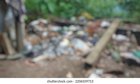 Defocused Abstract Background Of Garbage Heap Scene