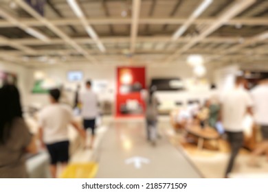 Defocused Abstract Background Of Home Furnishing Store.