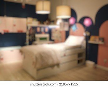 Defocused Abstract Background Of Home Furnishing Store.