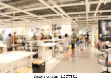 Defocused Abstract Background Of Home Furnishing Store.