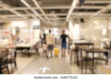 Defocused Abstract Background Of Home Furnishing Store.