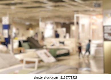 Defocused Abstract Background Of Home Furnishing Store.