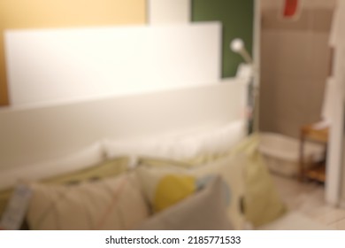 Defocused Abstract Background Of Home Furnishing Store.