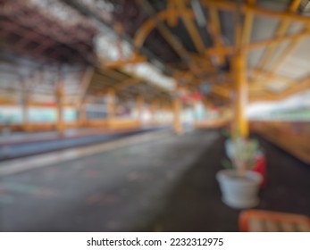 Defocused abstract background from inside a train station