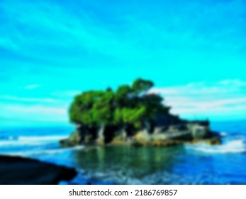 Defocused Abstract Background Of Natural Landscape In Bali, Indonesia. Blurred Wallpaper Of The Ocean In Bali, Indonesia.