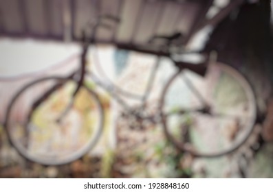 Defocused Abstract Background Of Old Bycicle. 