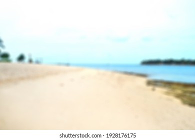Defocused abstract background of sandy beach with beautiful secenery